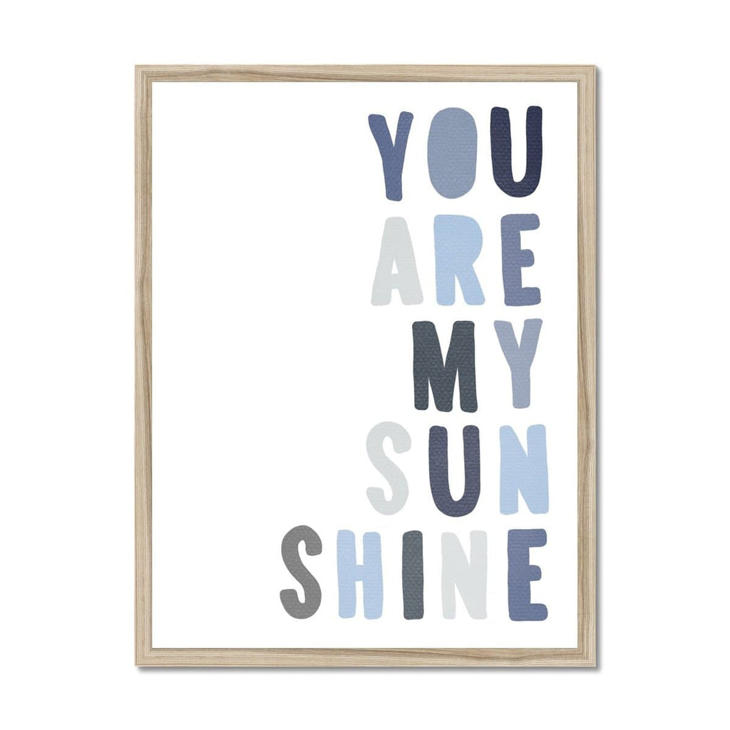 You Are My Sunshine - Navy & Blues |  Framed Print