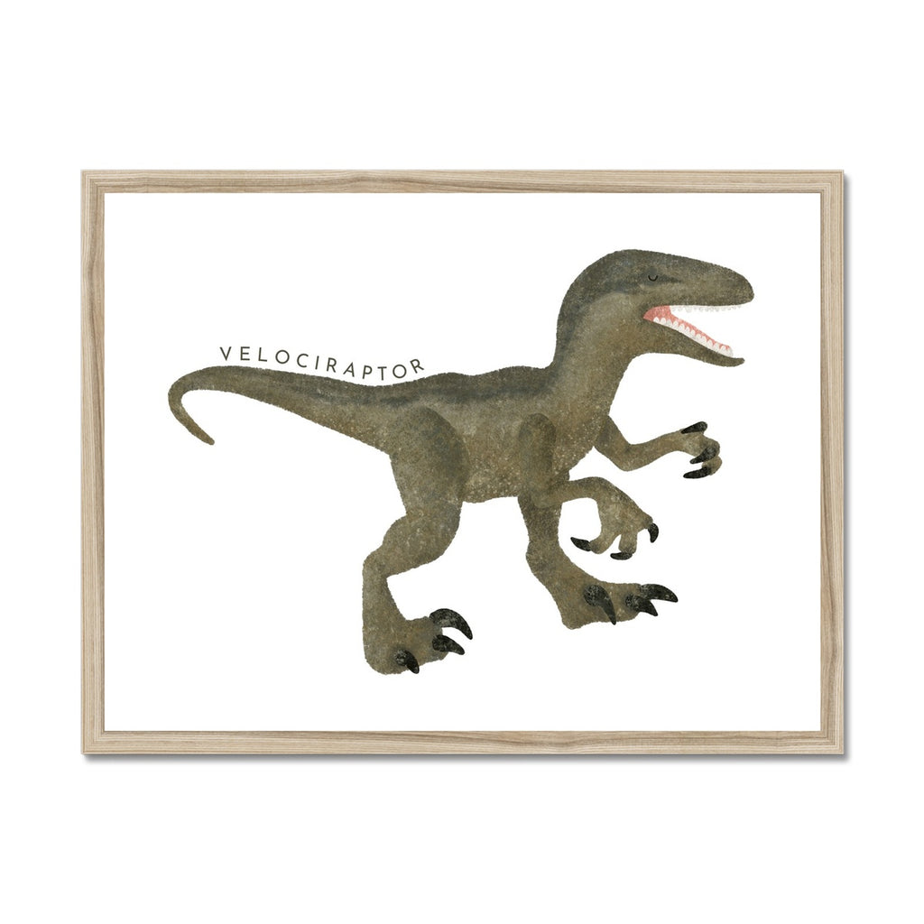 Dinosaur Art - Velociraptor |  Framed Print
