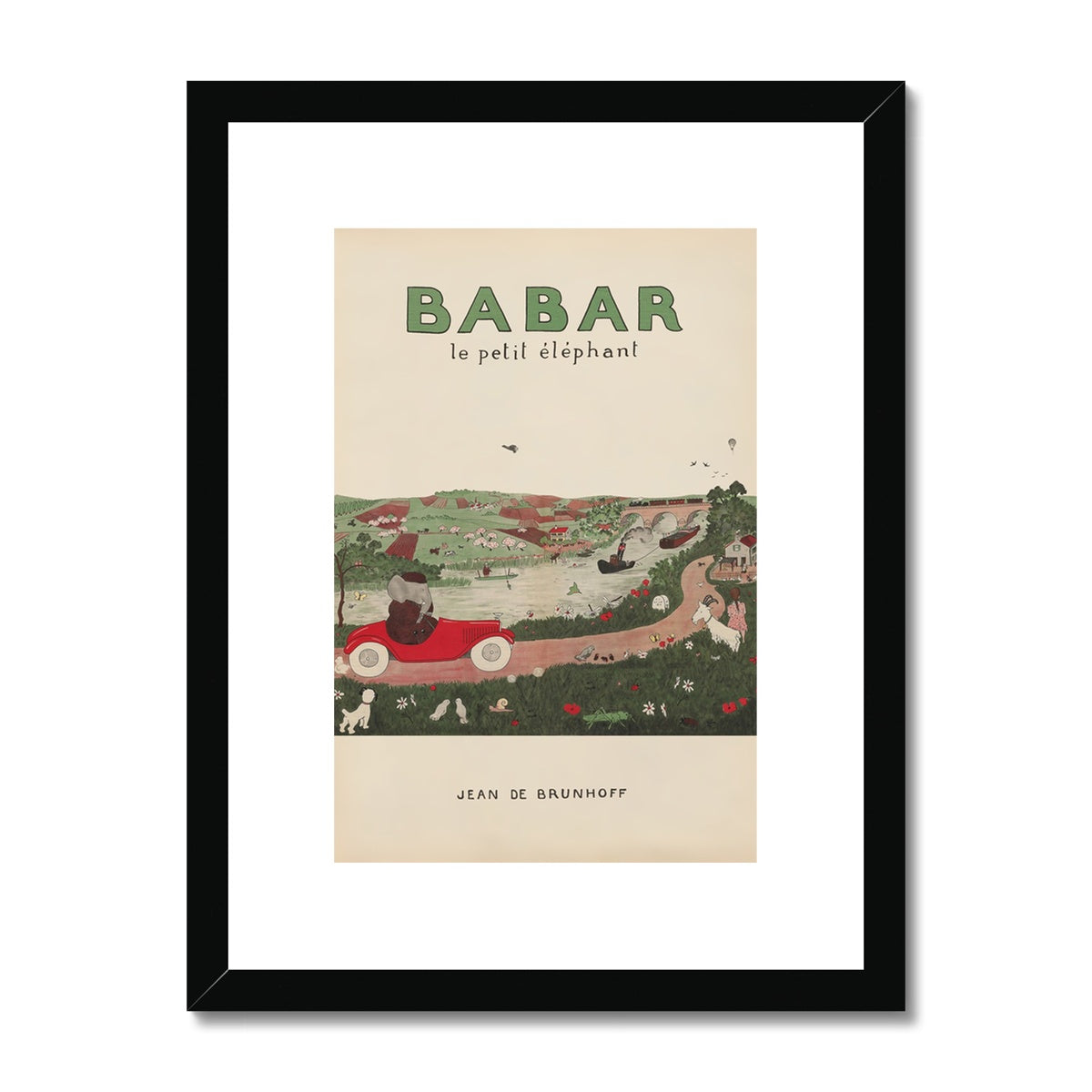 Babar Nursery Art - Babar the Elephant nursery wall art print, Vintage Babar nursery decor for baby’s room, Classic Babar prints for children’s bedrooms