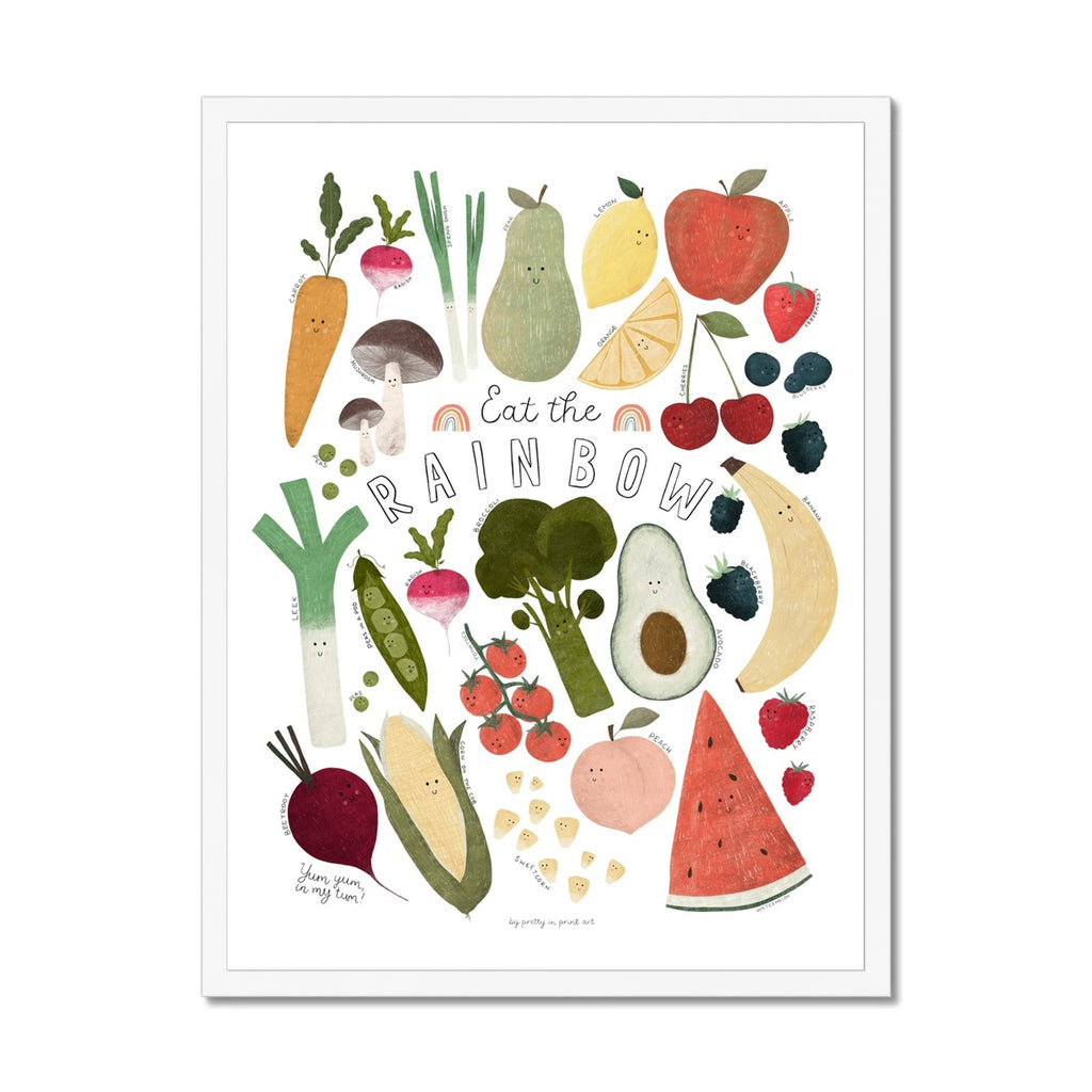Eat The Rainbow - with faces |  Framed Print