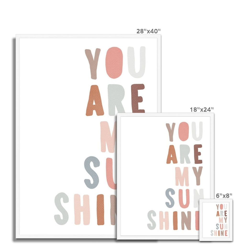 You Are My Sunshine - Ice Cream Colours |  Framed Print