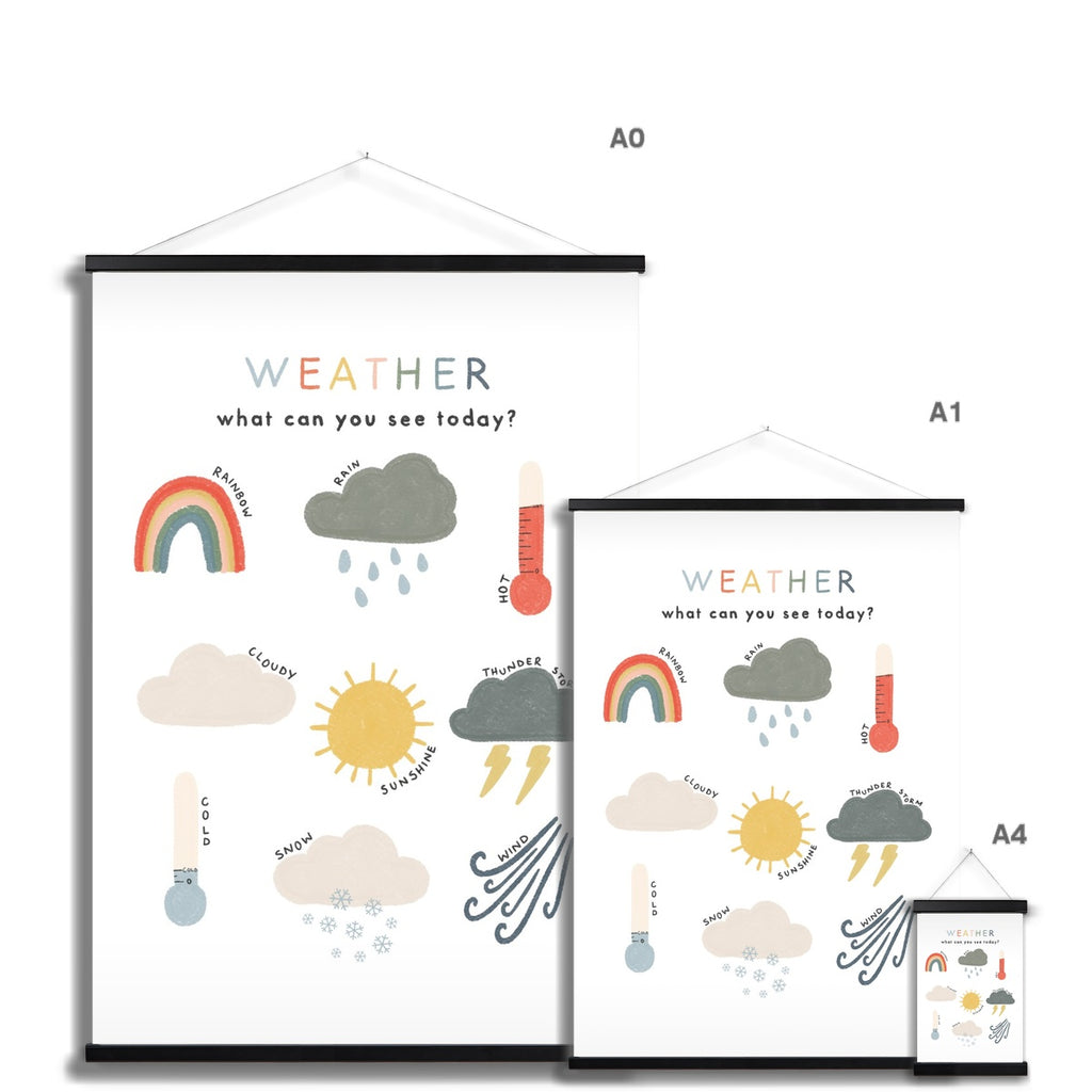 Weather Chart Print - Educational Art  |  Fine Art Print with Hanger