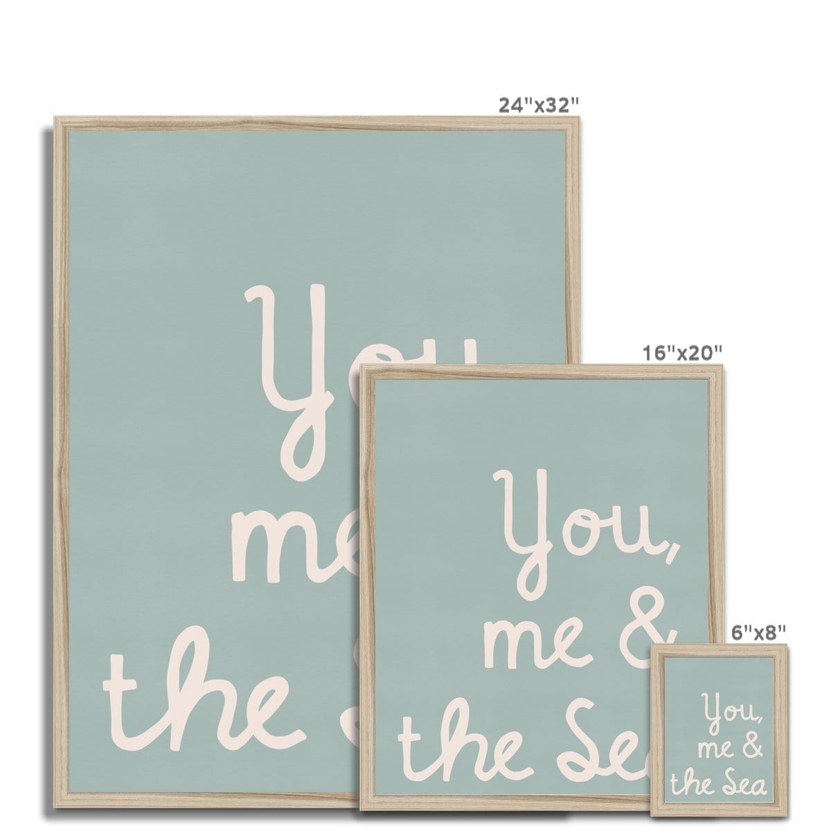 You, Me & The Sea - Quote |  Framed Print