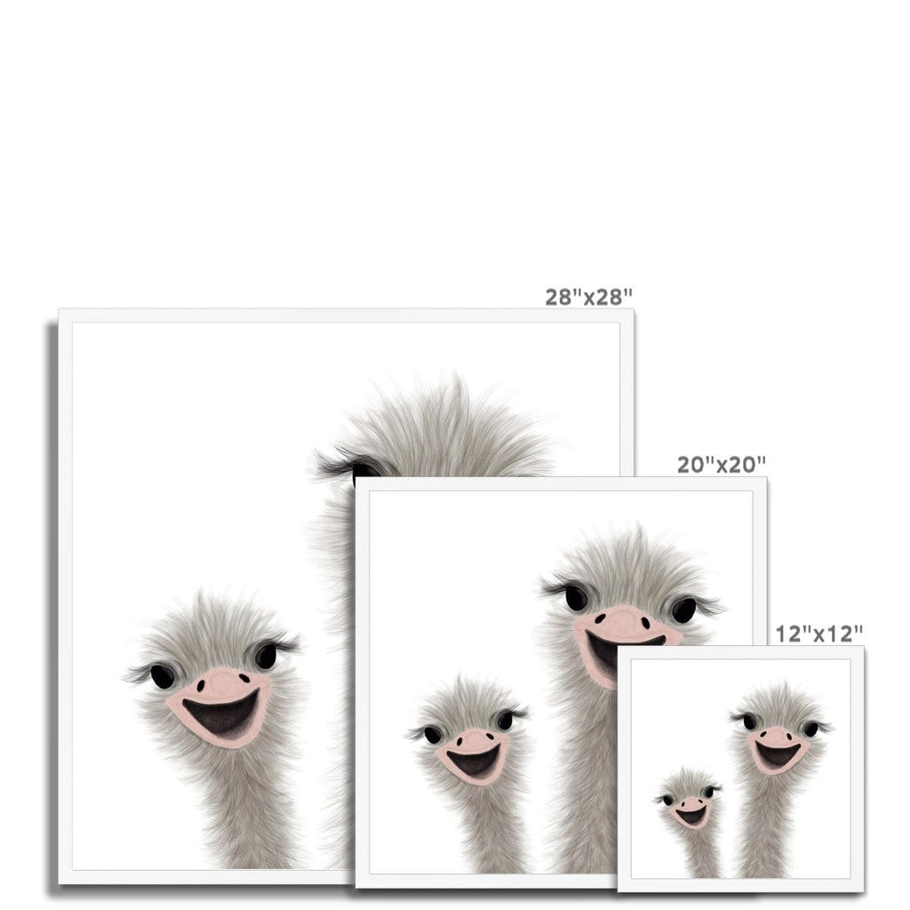 Ostrich - Children's Animal Art |  Framed Print