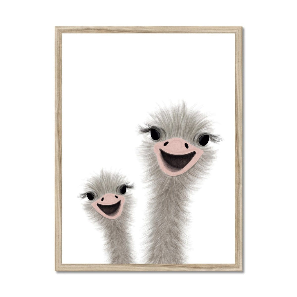 Ostrich - Children's Animal Art |  Framed Print