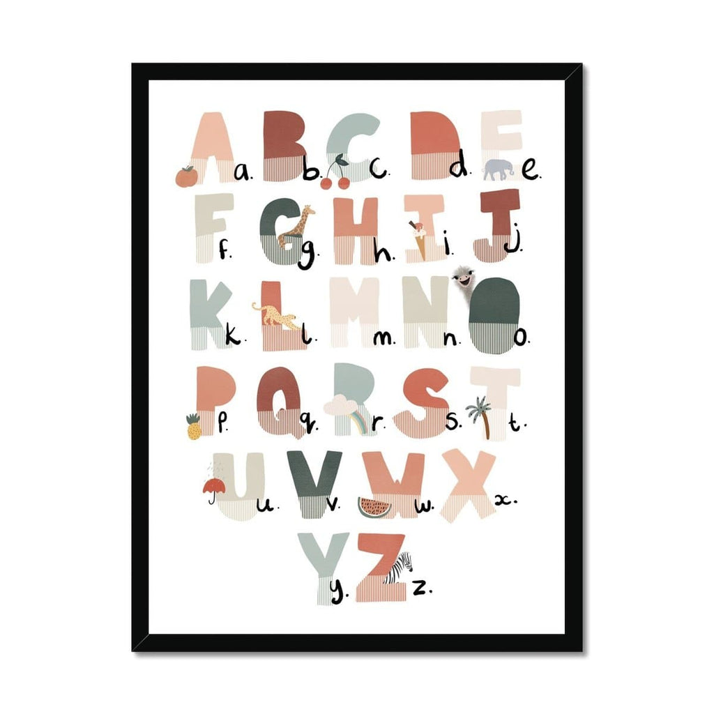 Alphabet Chart - Tutti-Frutti, Illustrated |  Framed Print