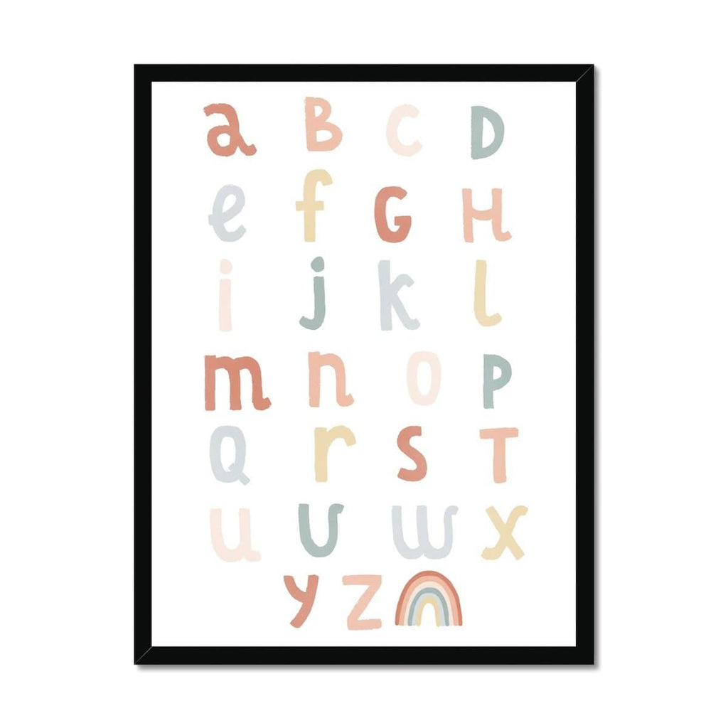 Alphabet Chart - Subtle Rainbow |  Framed Print