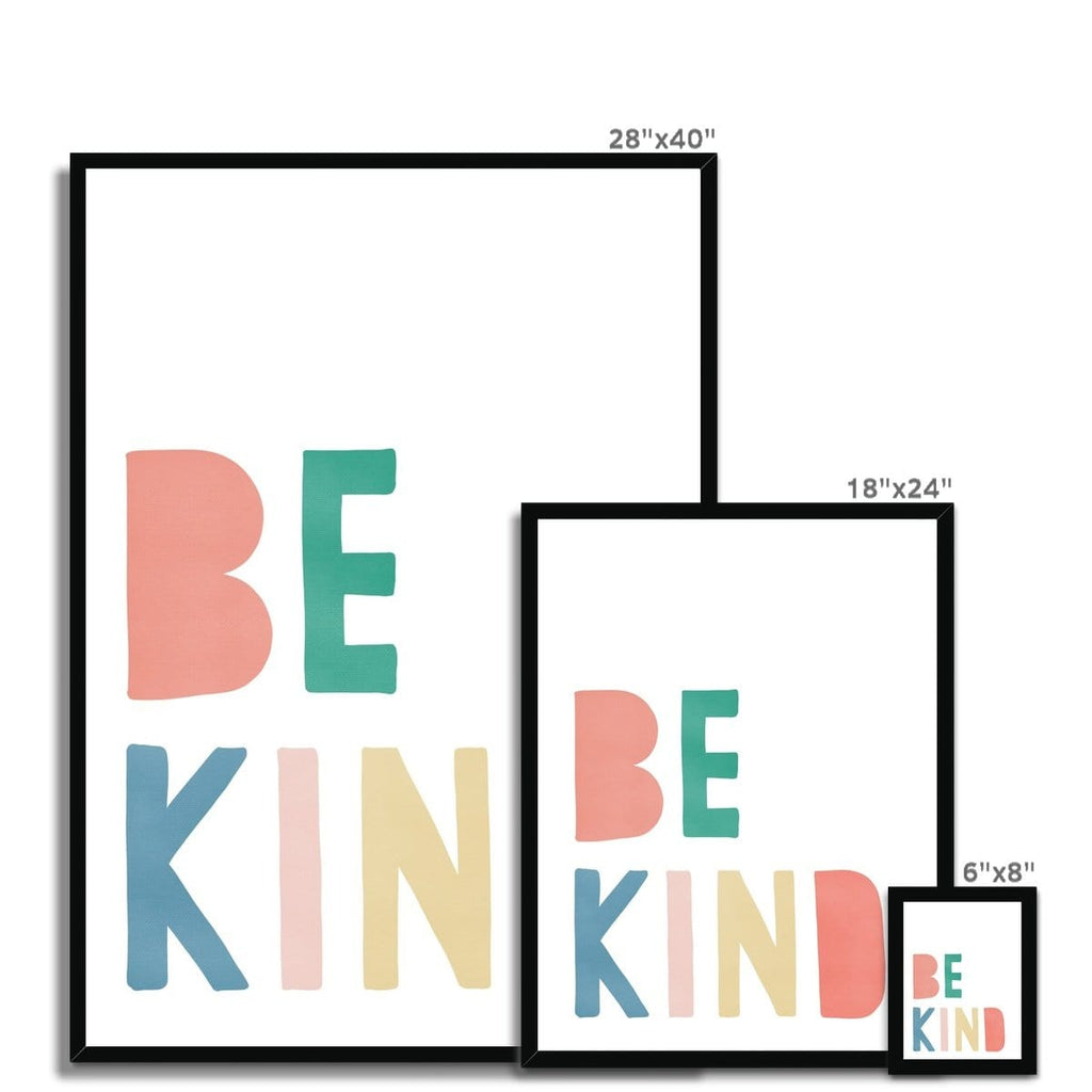 Be Kind Print - Rainbow |  Framed Print