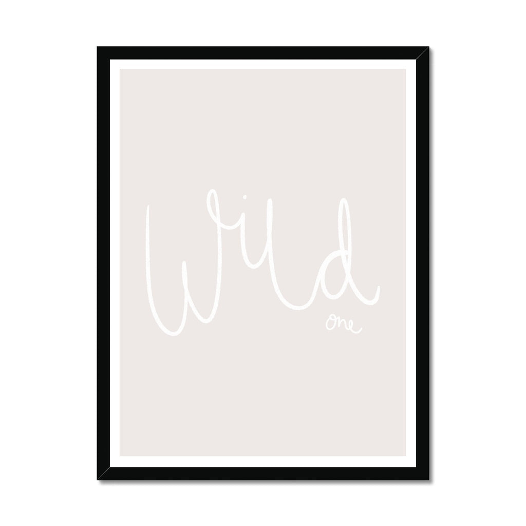 Wild One - Beige / White |  Framed Print