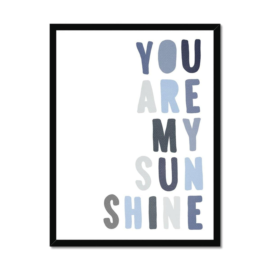 You Are My Sunshine - Navy & Blues |  Framed Print