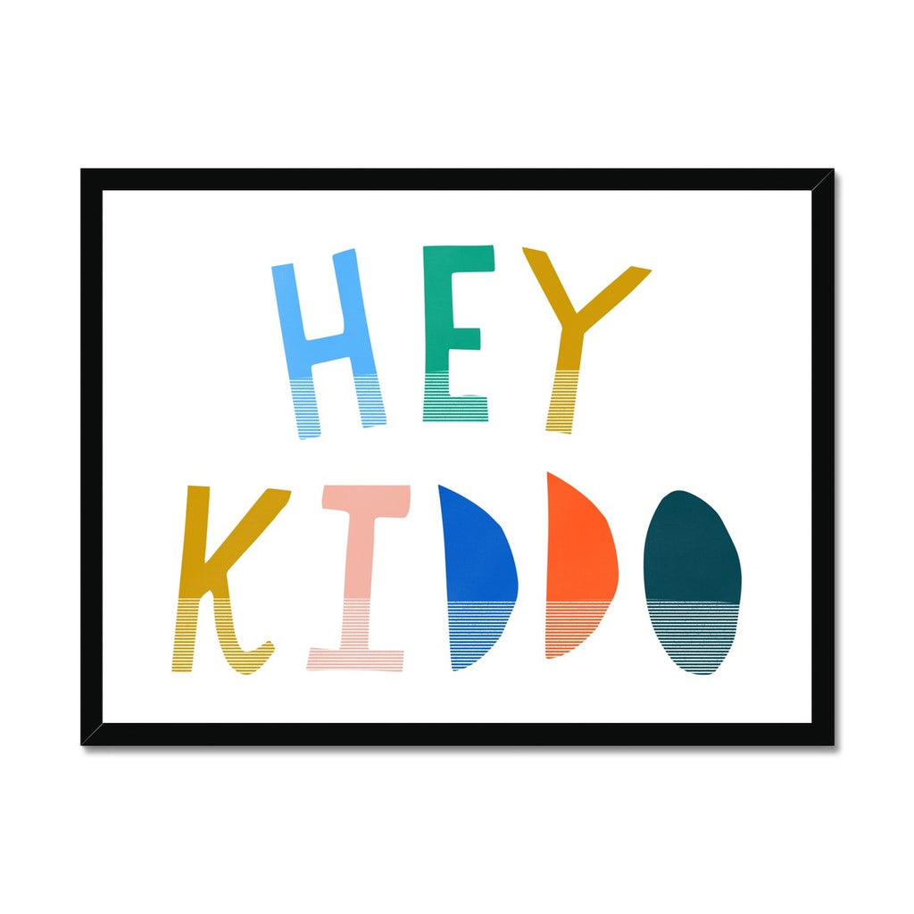 Hey Kiddo - Brights (Landscape) |  Framed Print