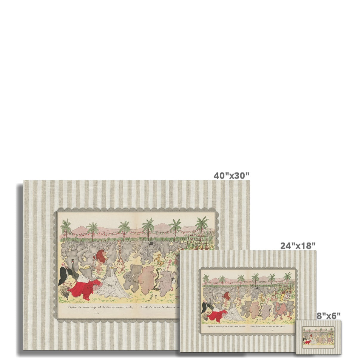 Babar Nursery Art - Babar the Elephant nursery wall art print, Vintage Babar nursery decor for baby’s room, Classic Babar prints for children’s bedrooms