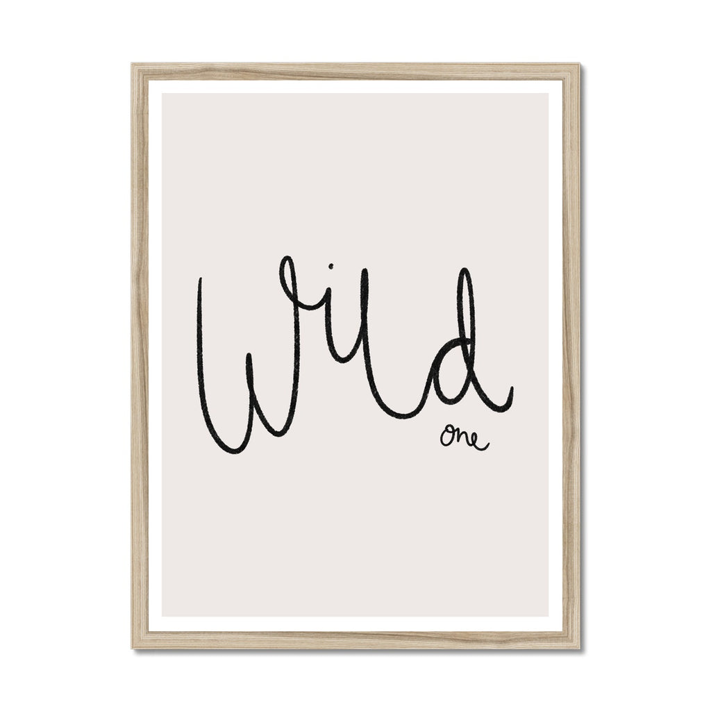 Wild One - Typography |  Framed Print