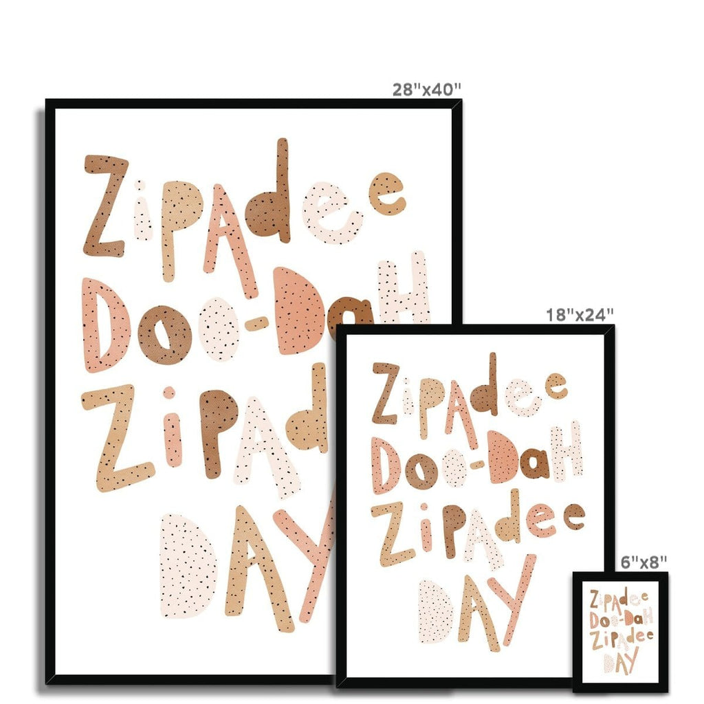 Zipadee Doo Dah - Neutral Burnt Umber |  Framed Print