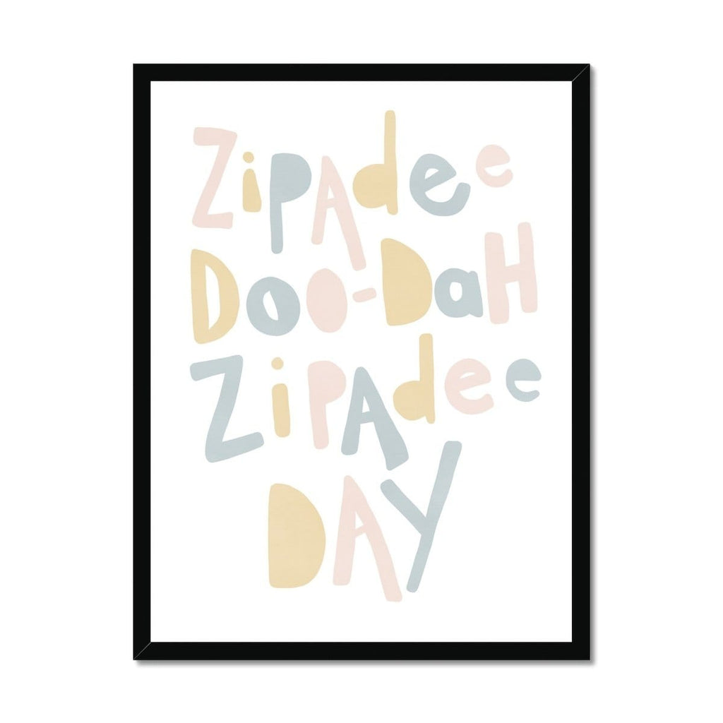 Zipadee Doo Dah - Pink, Yellow, Blue |  Framed Print