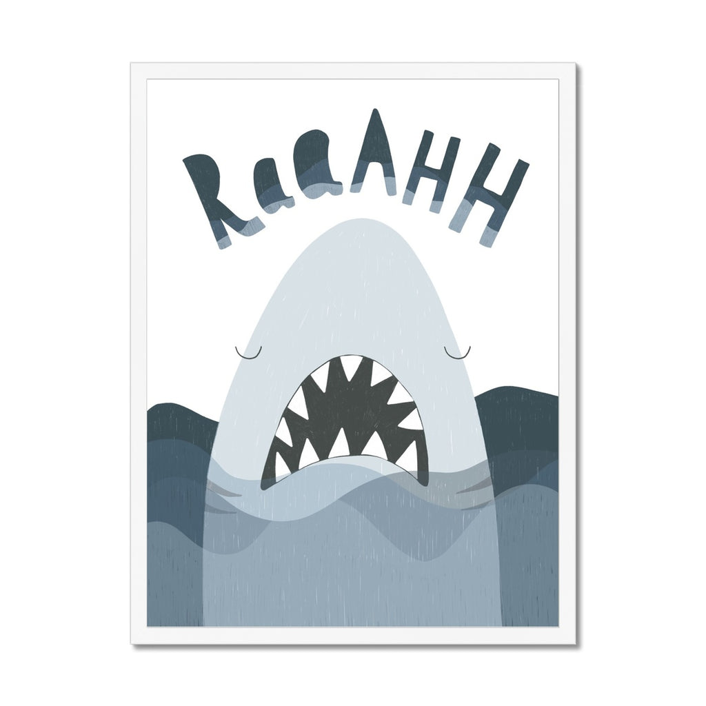 Shark Print - Jaws  Framed Print – Pretty in Print Art Ltd