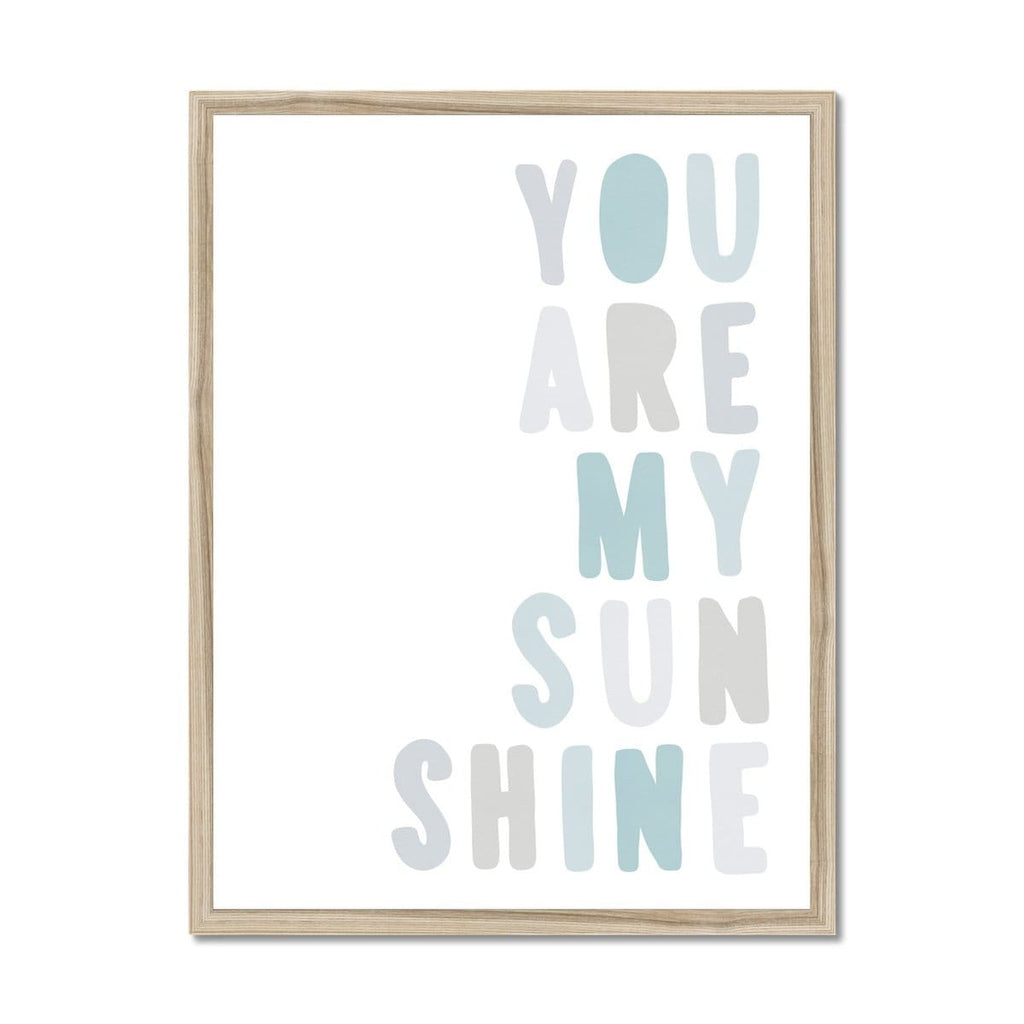 You Are My Sunshine - Pastel Blue |  Framed Print
