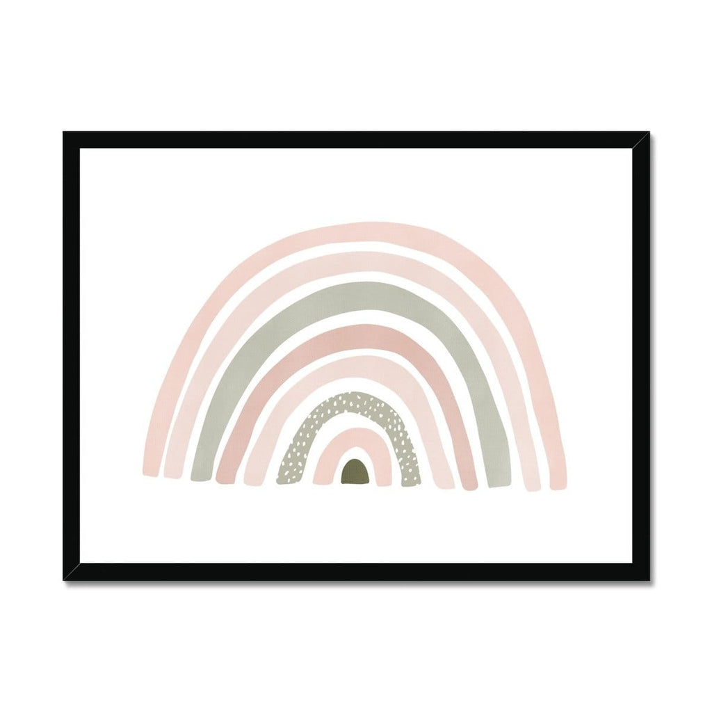 Scandi Rainbow - Pink & Sage Green |  Framed Print