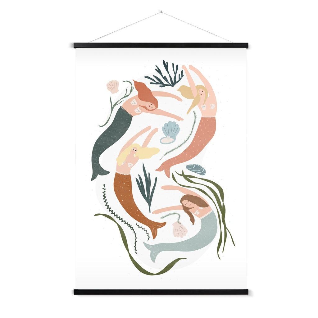 Mermaids - Girls Bedroom Decor |  Fine Art Print with Hanger
