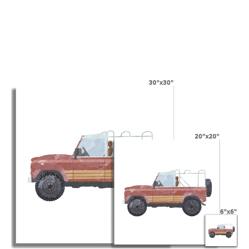 4x4 Land Rover - Red Beach |  Unframed