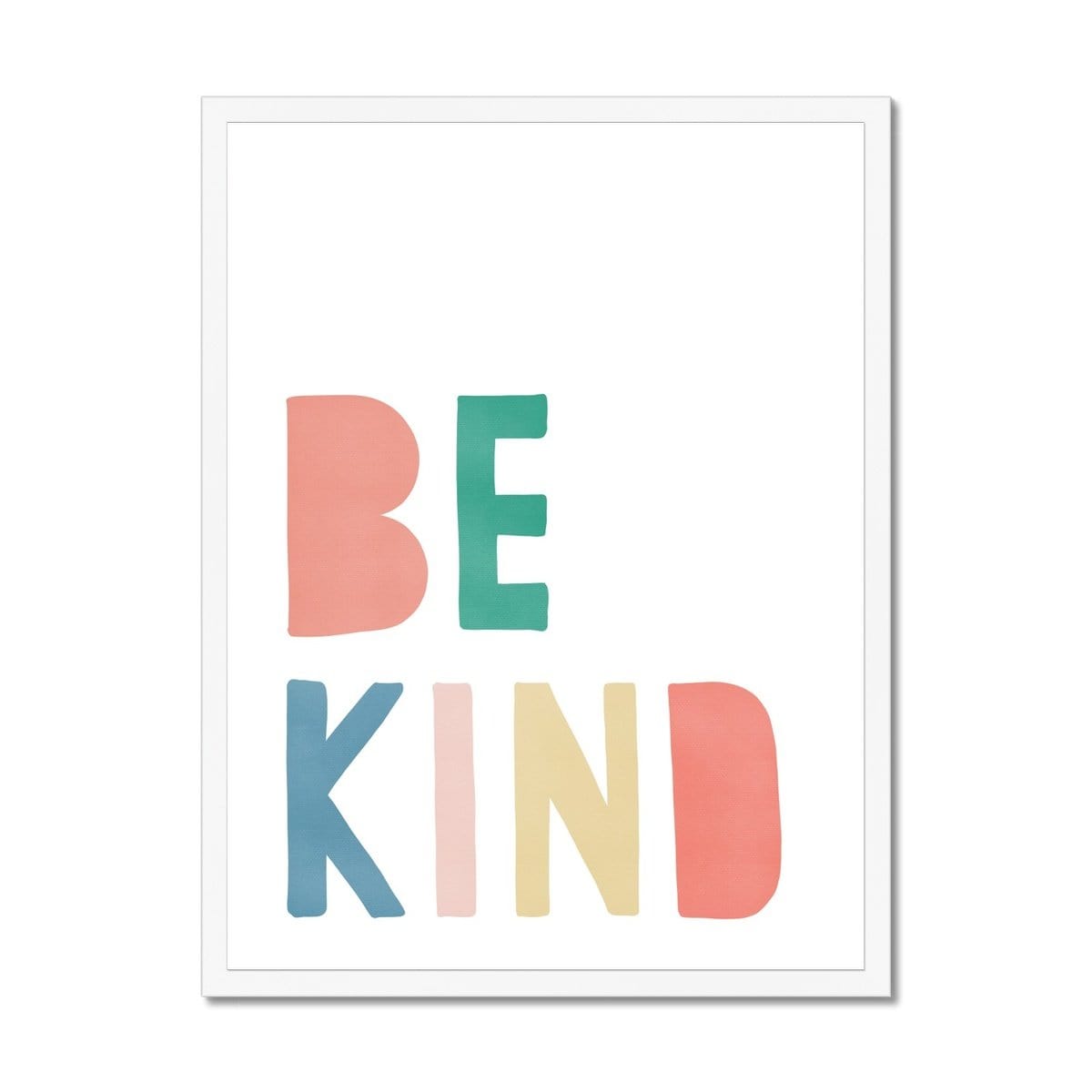 Be Kind Print - Rainbow |  Framed Print