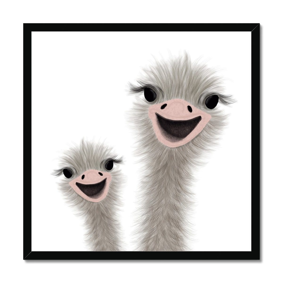 Ostrich - Children's Animal Art |  Framed Print