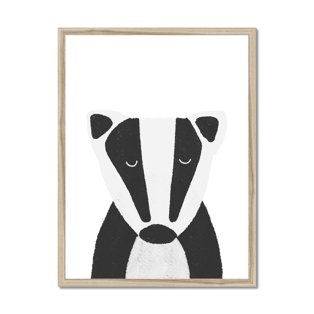 Badger Print - Plain |  Framed Print