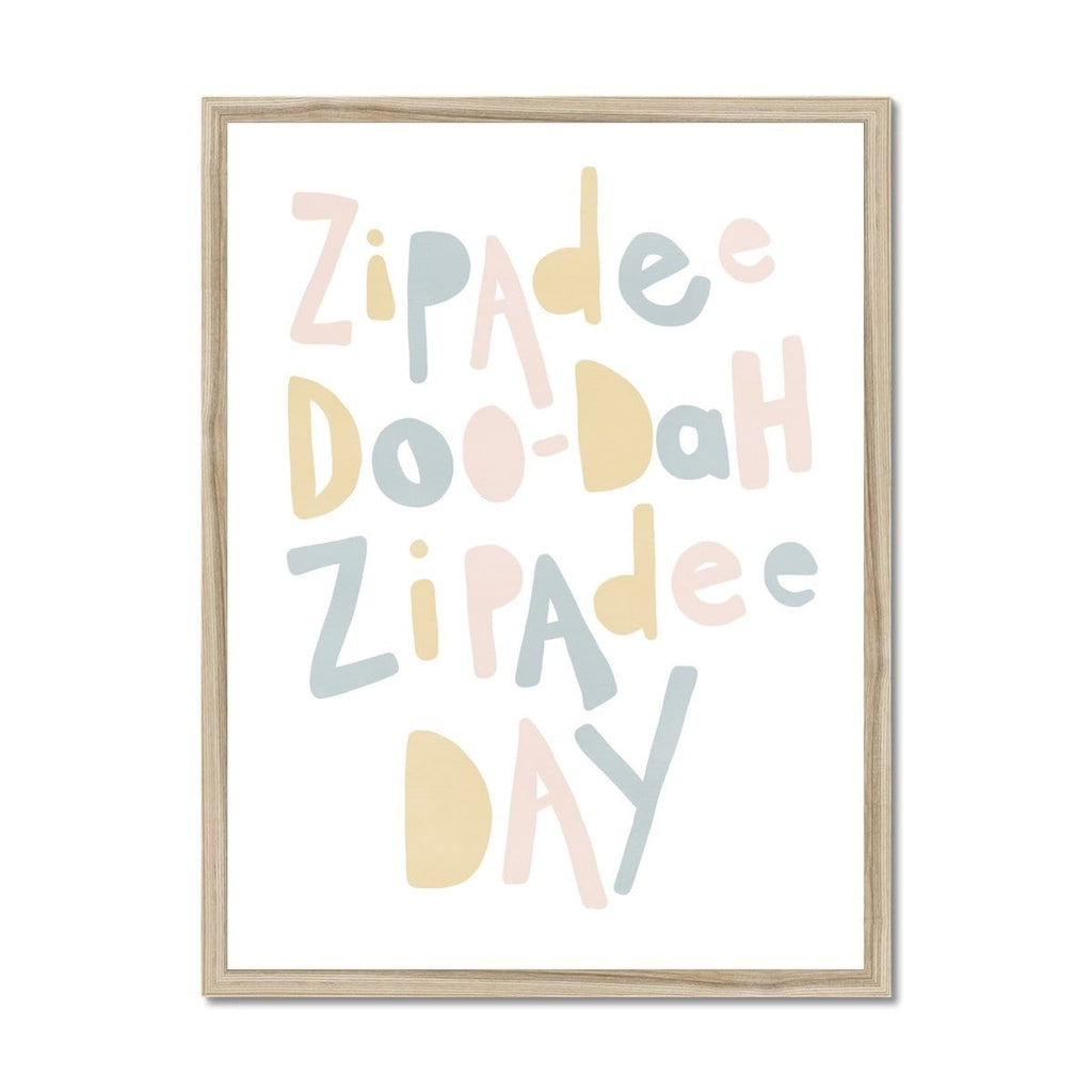Zipadee Doo Dah - Pink, Yellow, Blue |  Framed Print