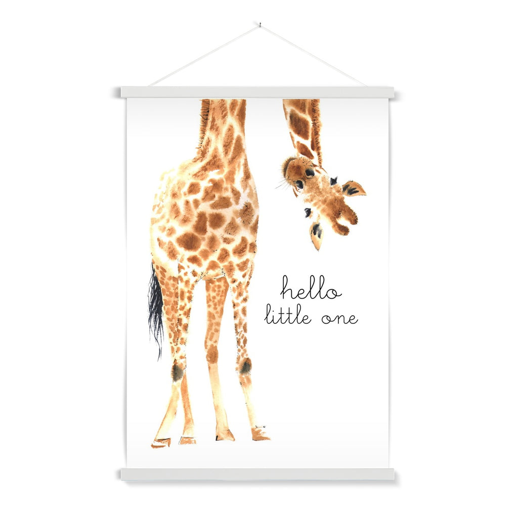 Hello Little One Giraffe - Original |  Fine Art Print with Hanger