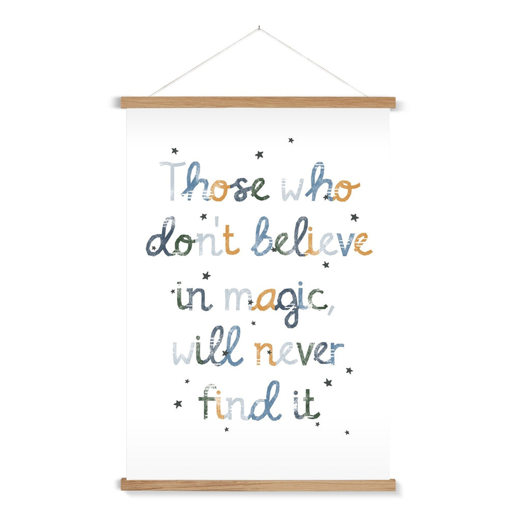 Believe in Magic Quote - Blue |  Fine Art Print with Hanger