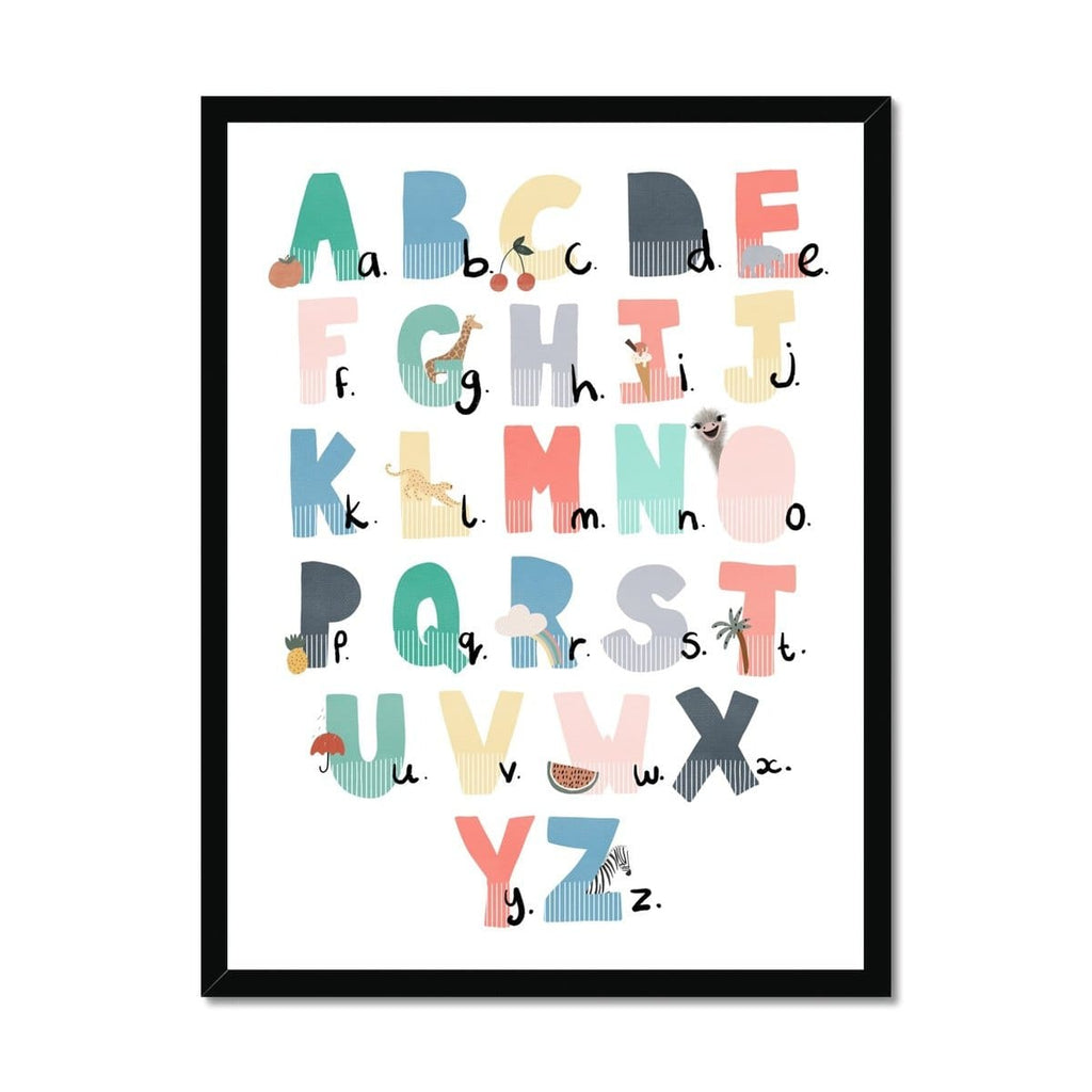 Alphabet Chart - Rainbow Colours, Illustrated |  Framed Print