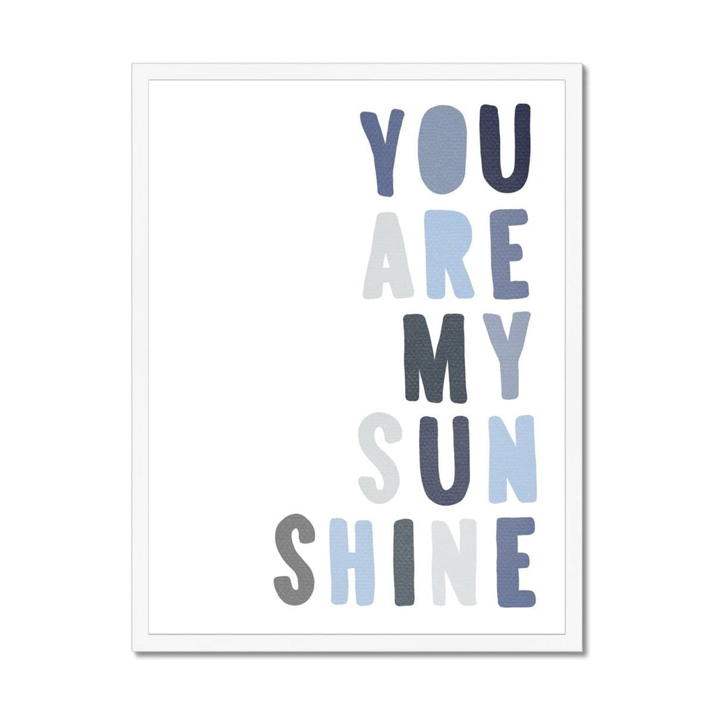 You Are My Sunshine - Navy & Blues |  Framed Print