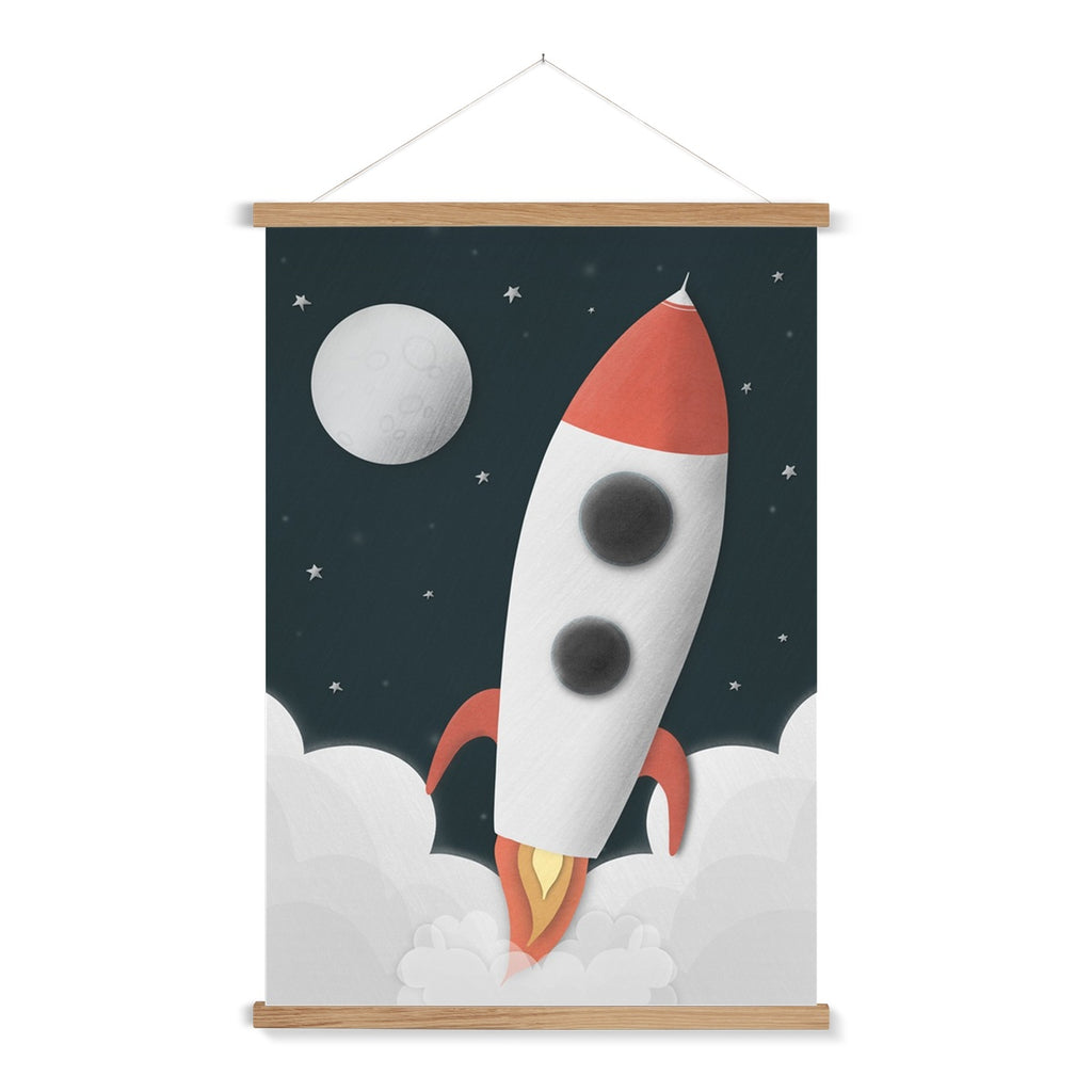 Rocket Space Decor |  Fine Art Print with Hanger