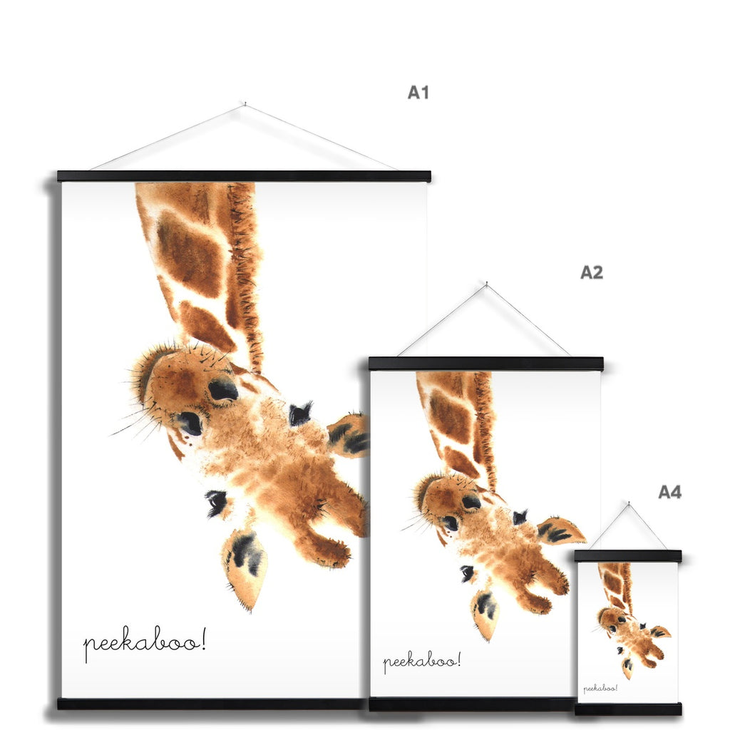 Peekaboo Giraffe |  Fine Art Print with Hanger