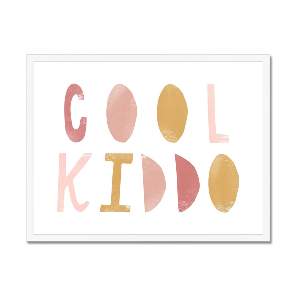 Cool Kiddo - Pink & Mustard |  Framed Print