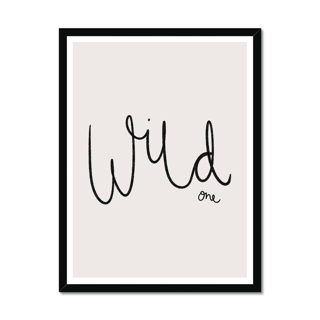 Wild One - Typography |  Framed Print