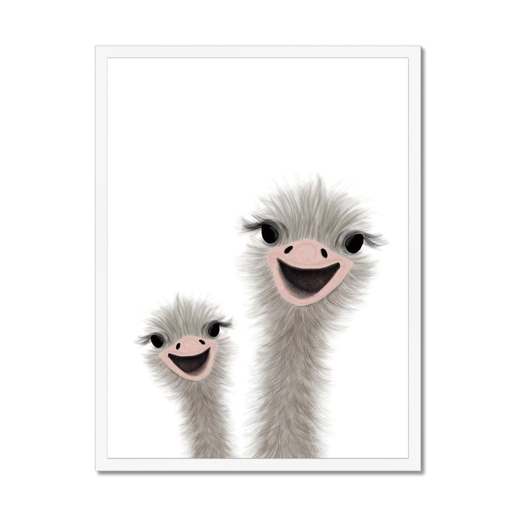 Ostrich - Children's Animal Art |  Framed Print