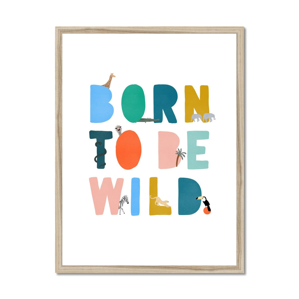 Born To Be Wild Print - Brights Illustrated |  Framed Print