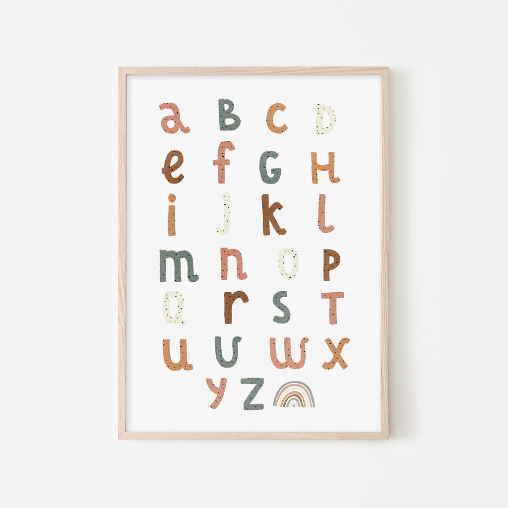 Alphabet Chart Watermelon Colours |  Framed Print
