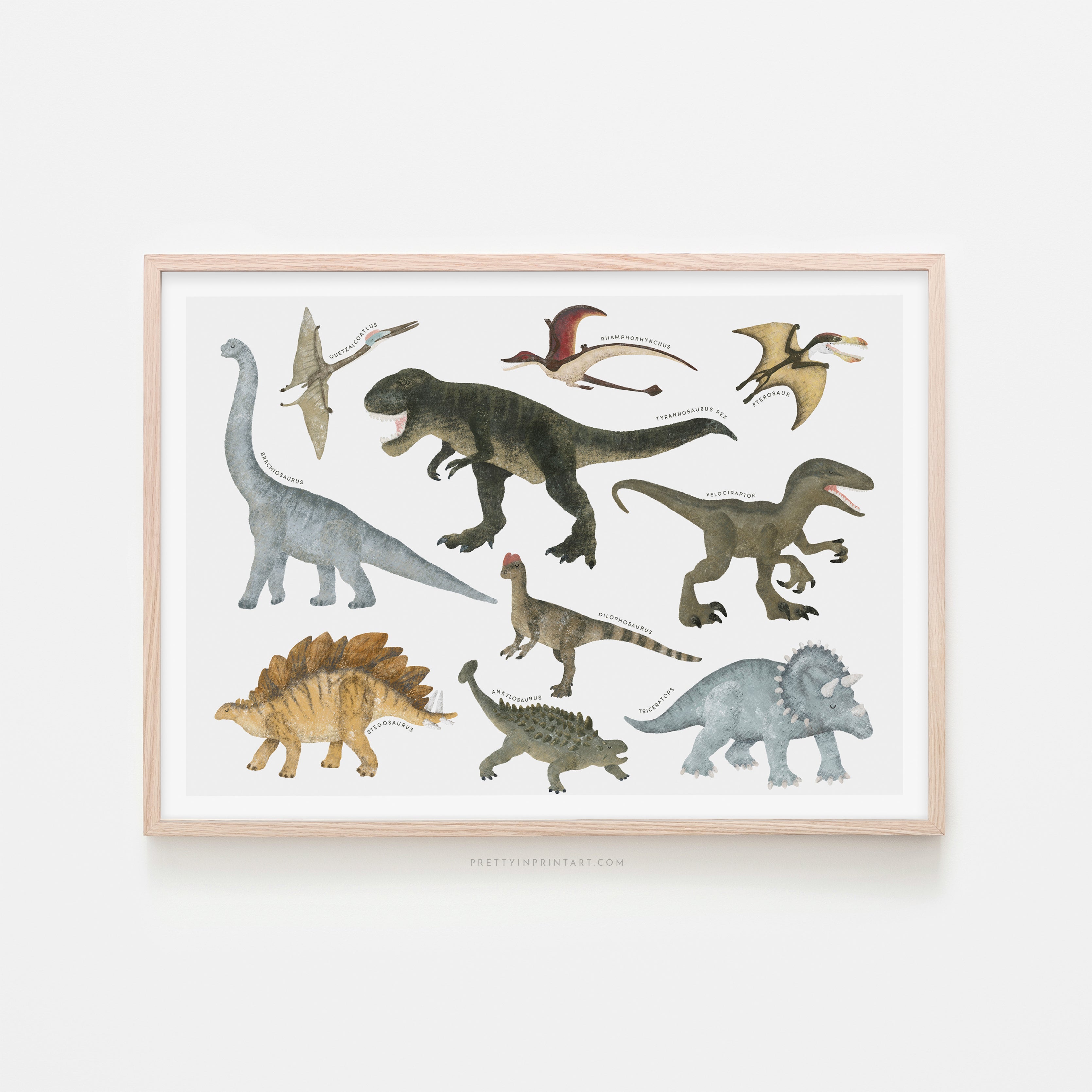 Dinosaur Educational Chart |  Framed Print