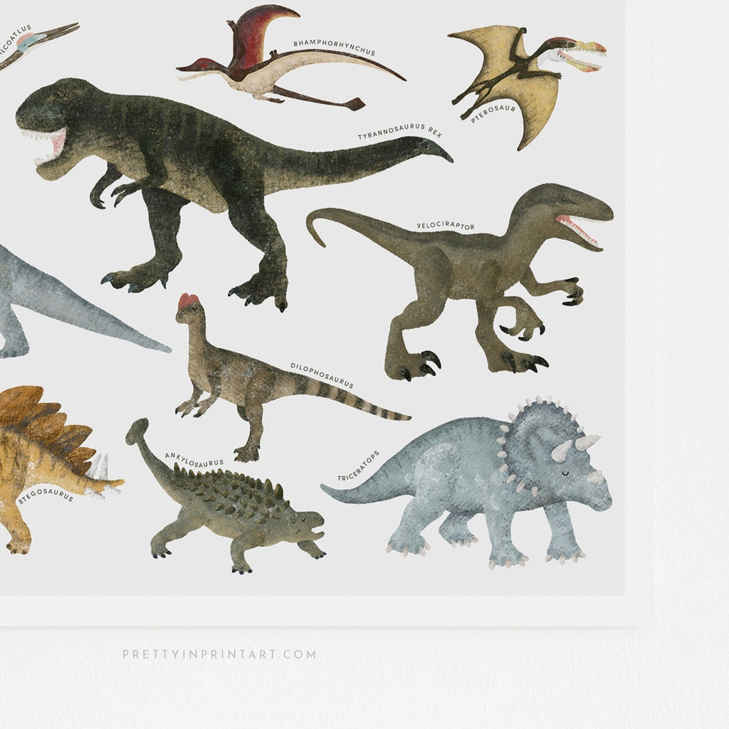 Dinosaur Educational Chart |  Unframed