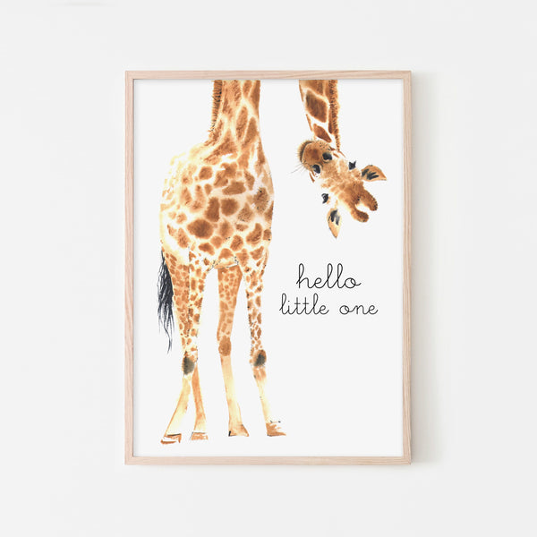 Hello Little One Giraffe - Original |  Framed Print