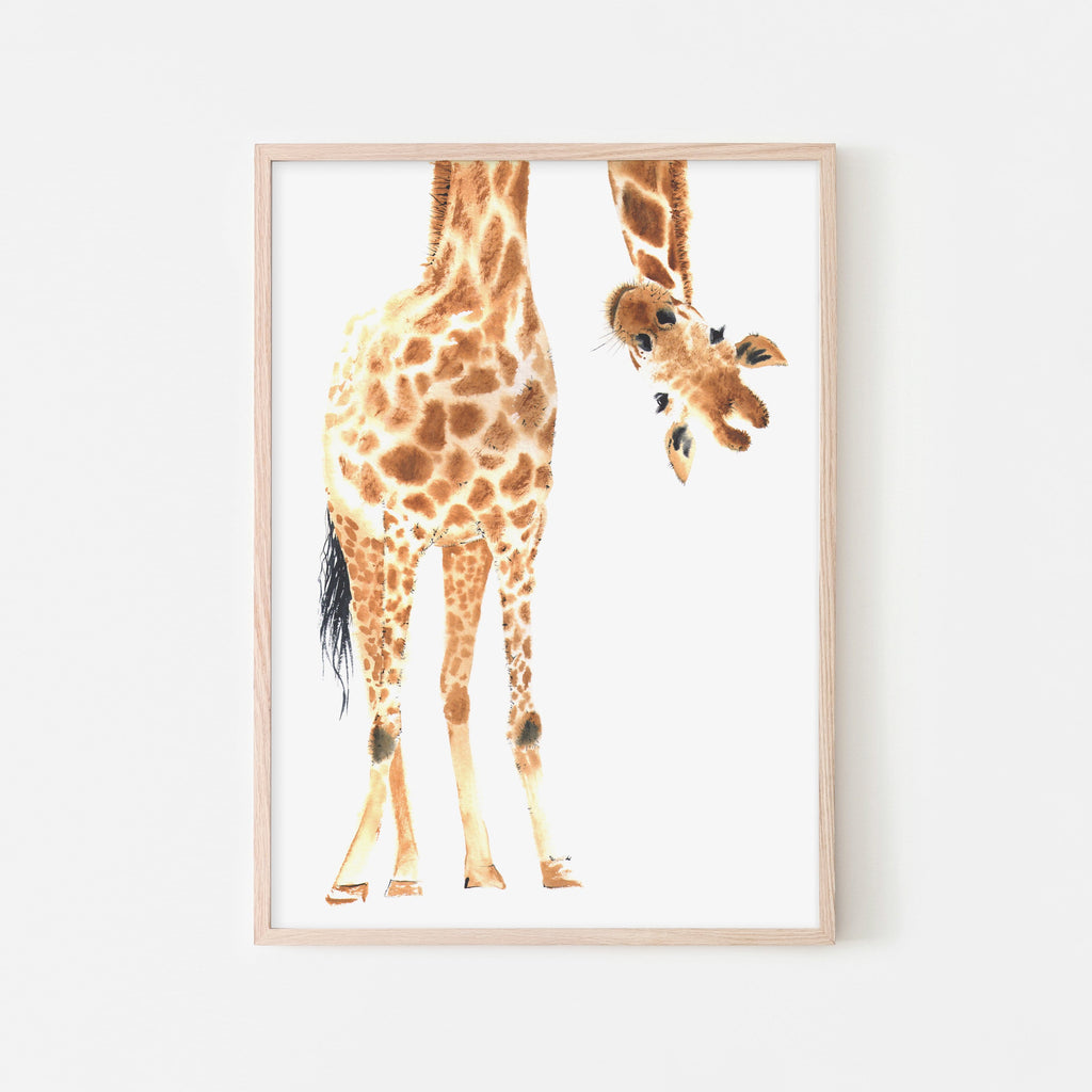 Hello Little One Giraffe - No Words |  Framed Print