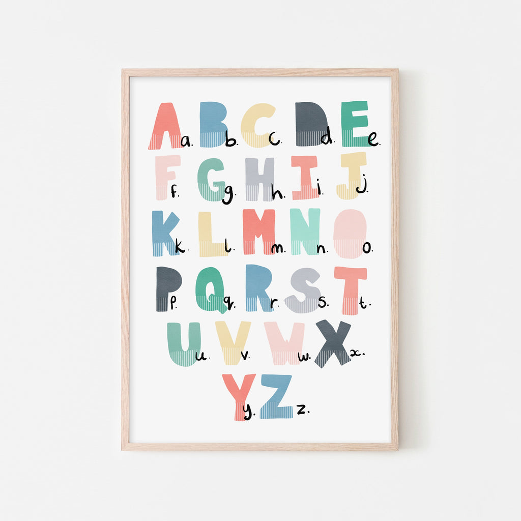 Alphabet Chart - Rainbow Colours |  Framed Print