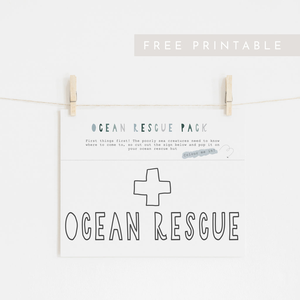 Ocean Rescue Sign (Colour in) - FREE Printable