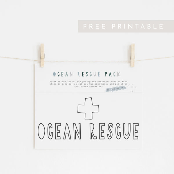 Ocean Rescue Sign (Colour in) - FREE Printable