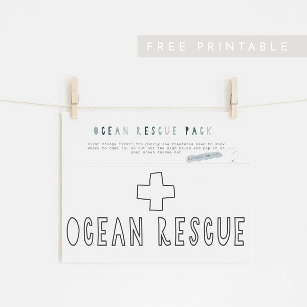 Ocean Rescue Sign (Colour in) - FREE Printable – Pretty in Print Art Ltd