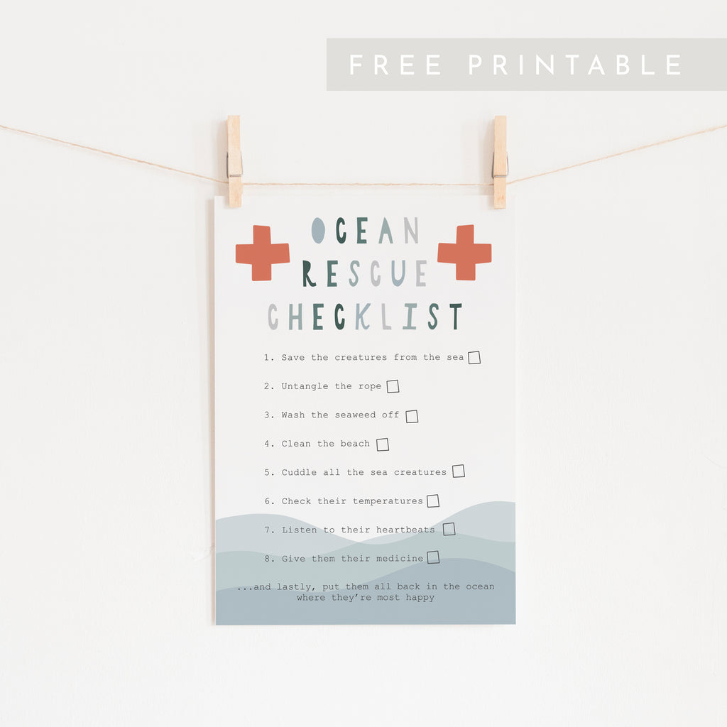 Ocean Rescue Checklist - FREE Printable