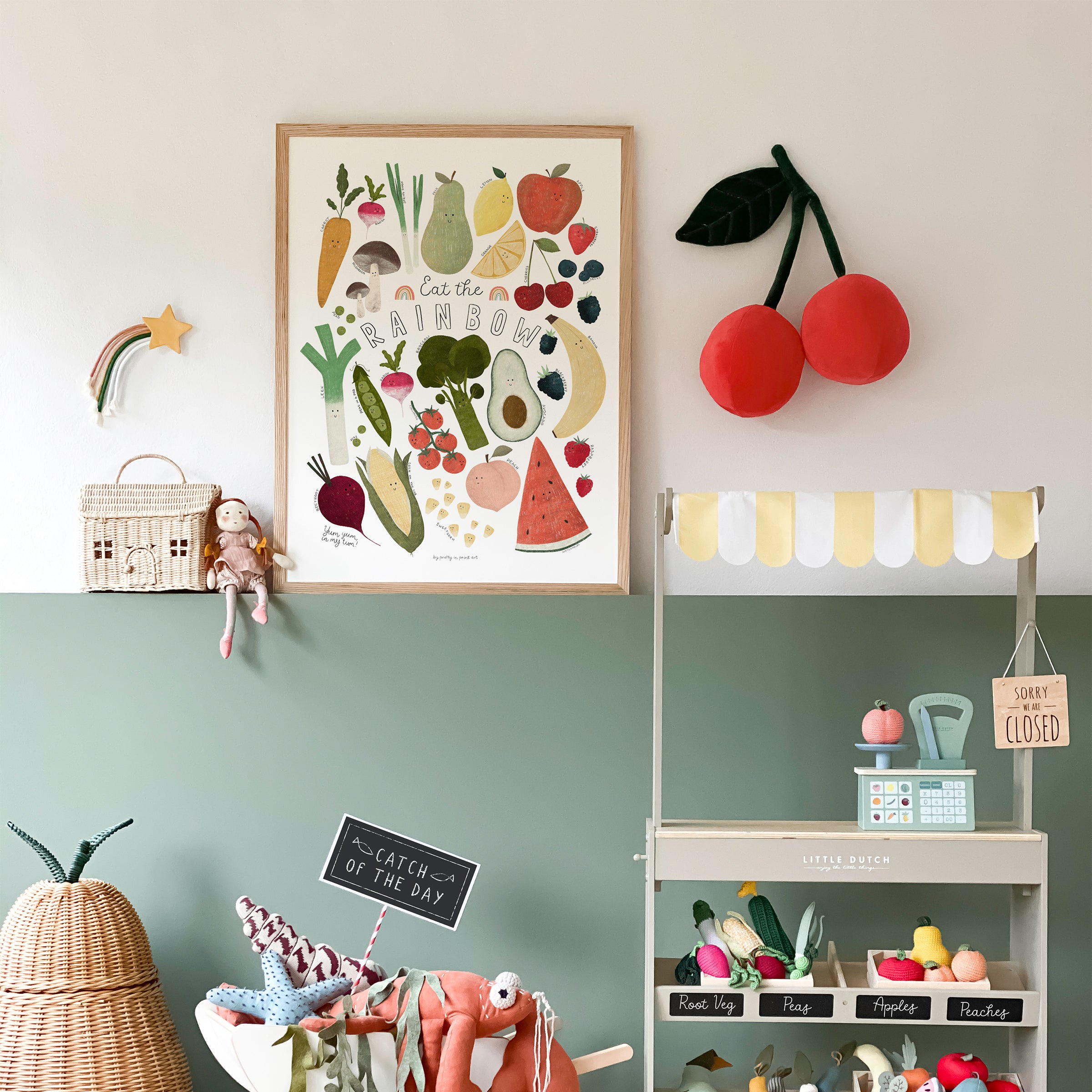 Eat The Rainbow - with faces |  Unframed