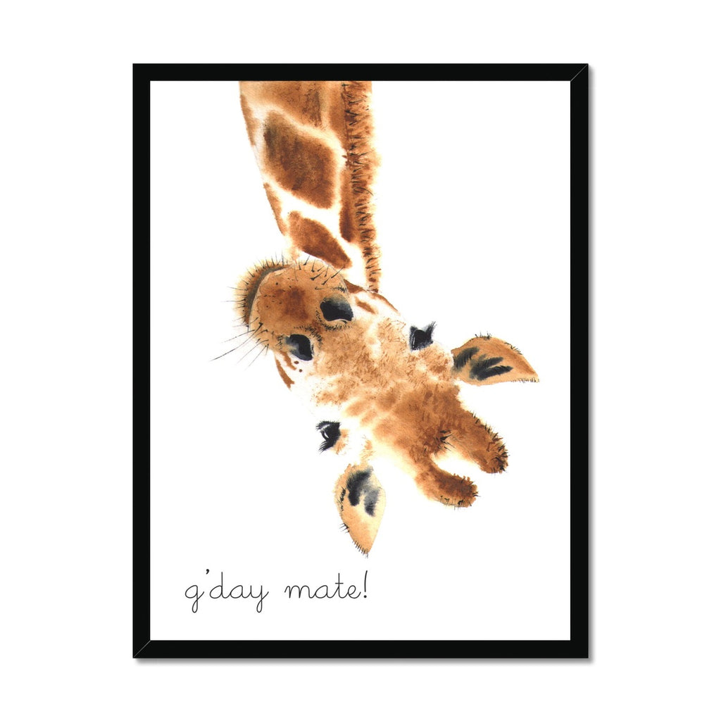 G'Day Mate Giraffe |  Framed Print